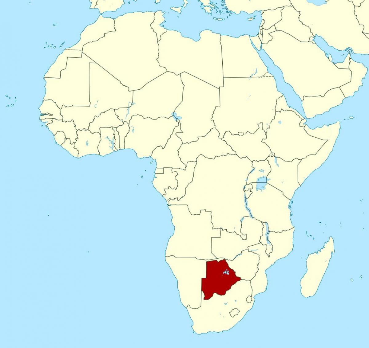 kart over Botswana på verden