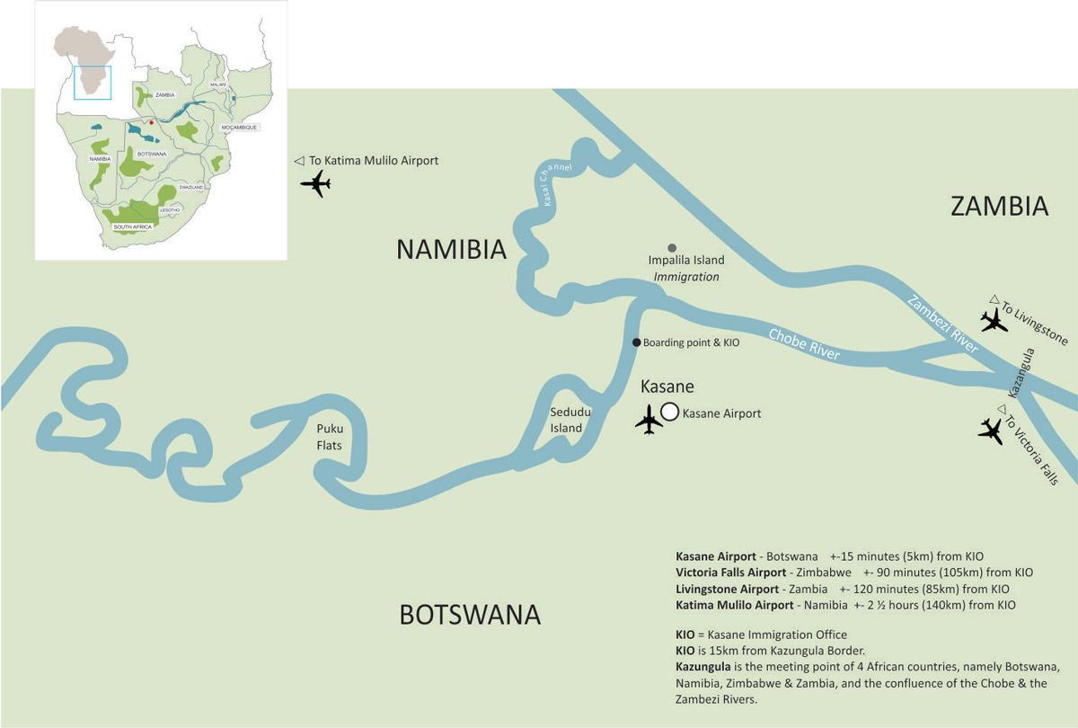 kart over kasane Botswana