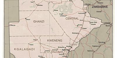 Detaljert kart over Botswana