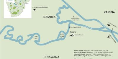 Kart over kasane Botswana