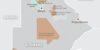 Kart over maun Botswana